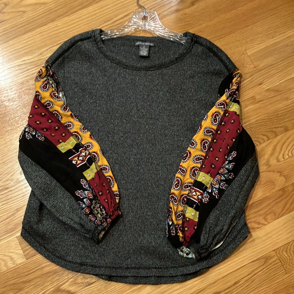 Chelsea & Theodore Waffle Knit Top with Boho Sleeves - Picture 9 of 12
